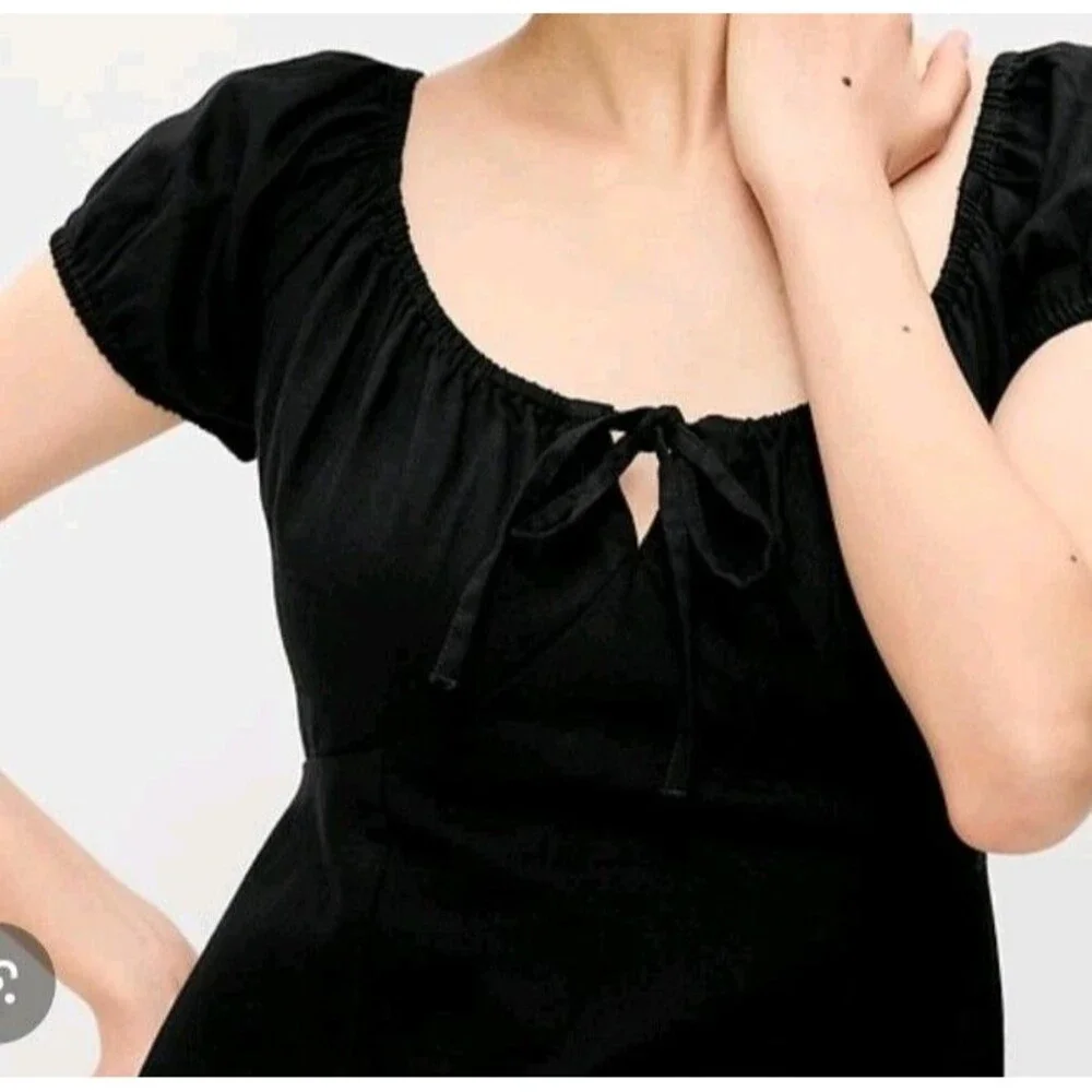 NWT Women's Old Navy Short Sleeve Scoop Neck Midi Dress Size S Black